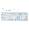 106 Keys USB Wired Keyboard Waterproof Silent Keyboard Portable Silicone Keyboard  Office Travel
