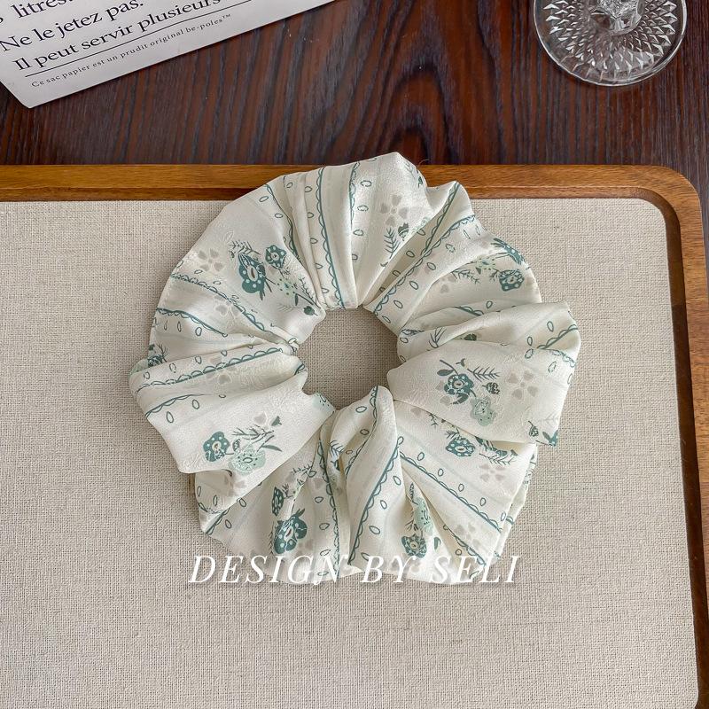 New Plain Simple Floral Scrunchie Korean Daily Hair Tie Wholesale Hair Accessories