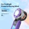 Mini ventilateur portable pliable d'extérieur, rechargeable, 3600 mAh, contrôle libre sur 100 niveaux, turbo haute vitesse