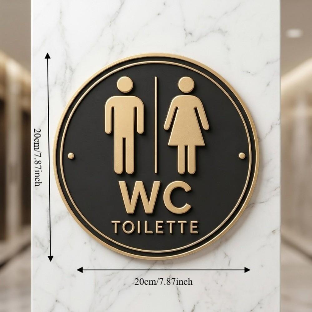 Door Hanging 2D Flat Sign Wall Decoration Modern Toilet Sign German Toilet Sign Bathroom Door