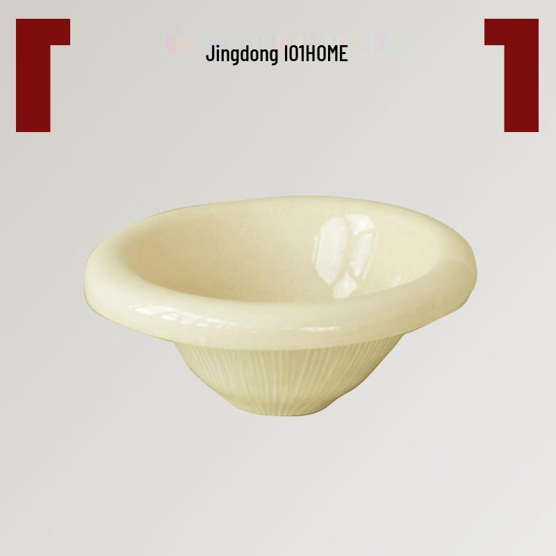 Yan Ji Mushroom Series Rolled Edge Ceramic Soup Bowl