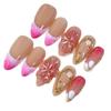 3D Dopamine Floral Carved Press-On Nails Handmade Acrylic Nail Tips Women Men Teens Short Medium Long Styles