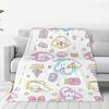Kawaii Cinnamoroll Glücksdecke Niedliche Cartoon Flanel Tolle Warme Überwurfdecke für Zuhause Restaurant Sommer