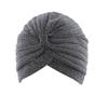 Wholesale Gold Shiny Indian Hat Vintage Wide-brimmed Headscarf Hat for Women Simple Elastic Turban Hat
