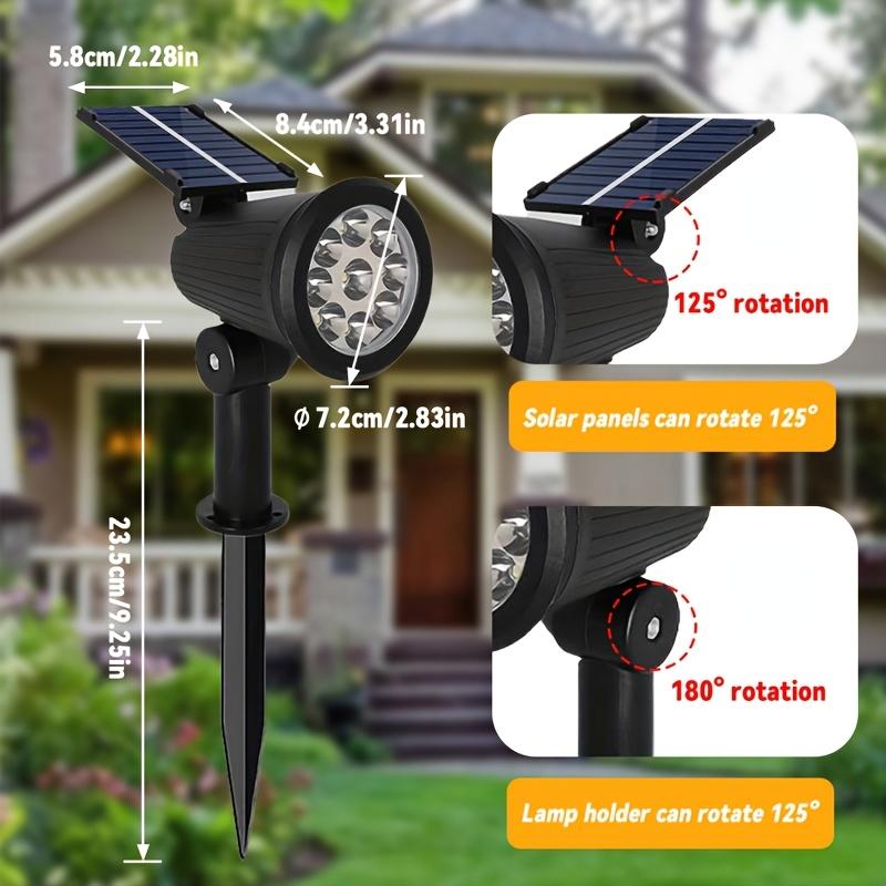 7/9 LED Solar LED Light Spotlights Outdoor IP65 Waterproof Lights Brightness Adjustable for Garden Backyard Driveway Patio Decor