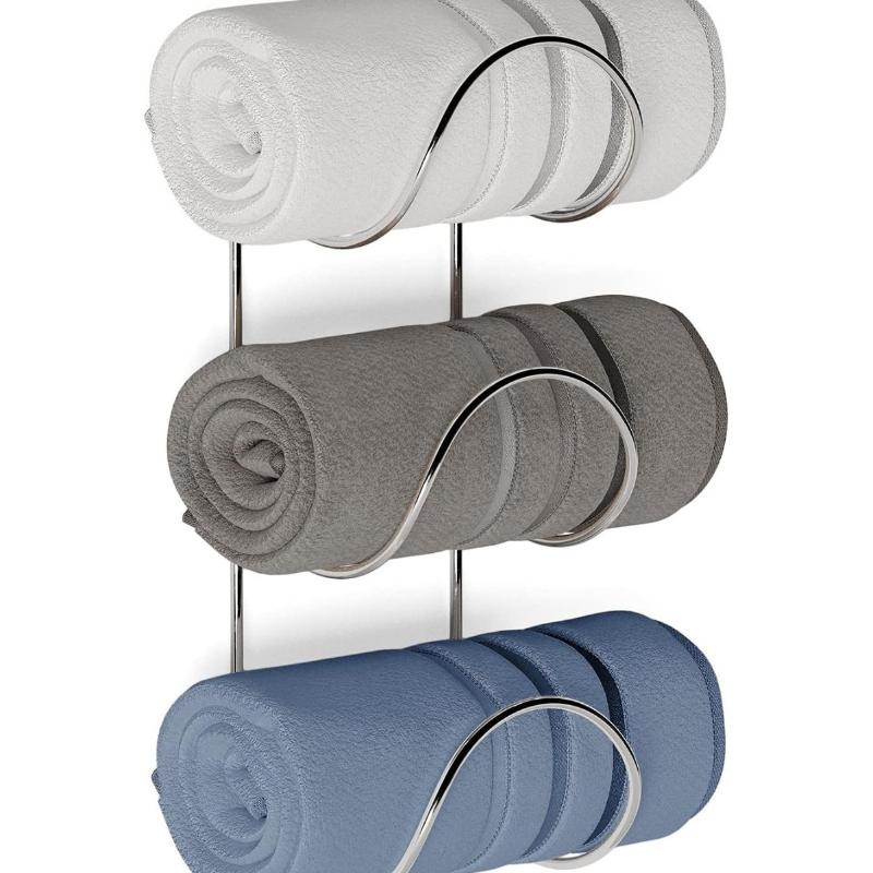 Wrought Iron Bathroom Towel Rack Wall-Mounted Wine Rack Multifunctional Storage Shelf with Multiple Layers Towel Rack