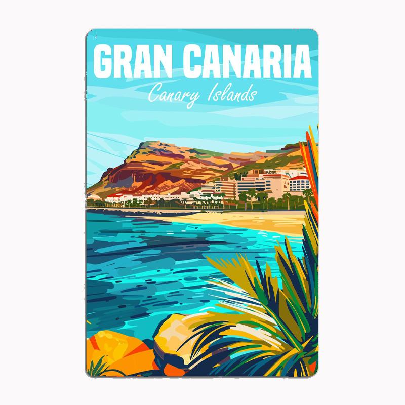 Gran Canaria Canary Island Travel Scenic Spot Poster Metal Plaques Tin Sign Home Decor Room Decoration Kitchen Wall Decor