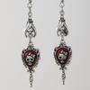 Retro Gothic Vampire Bat Bowknot Skeleton Red Drip Glaze Heart Pendant Dangle Earrings for Women Hallowmas Scary Jewelry Gifts