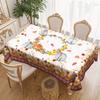 European Pastoral Table Cloth, Pumpkin + Maple Leaf Printing, Rectangular/Round/Multi-Specification Suitable Tablecloth