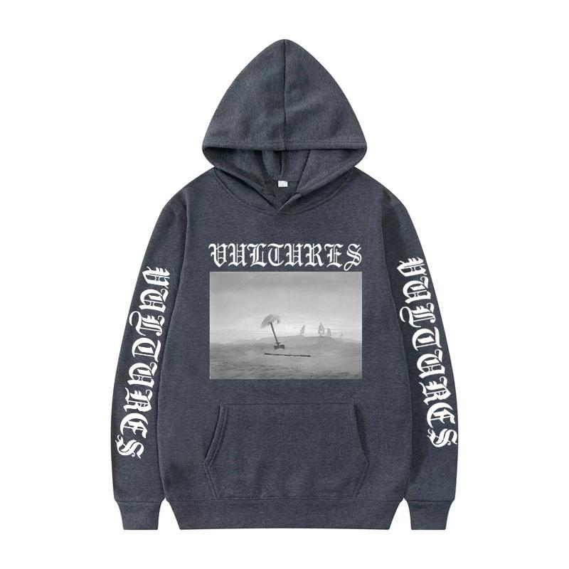 Kanye West Vultures New Song and Album Cover Hoodie Men Women Retro Casual Long Sleeve Sweatshirt Hip Hop Cozy Pullovers Hoodies
