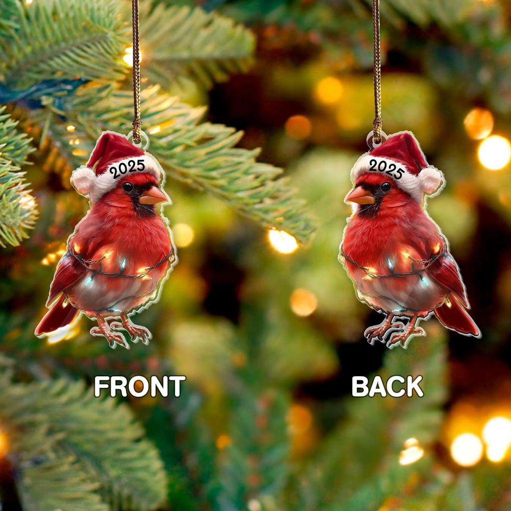 Acrylic Animal Ornament Hangable Festive Double-Sided 2D Acrylic Figurine Pendant For Christmas Tree For Wall Living Room Mantel