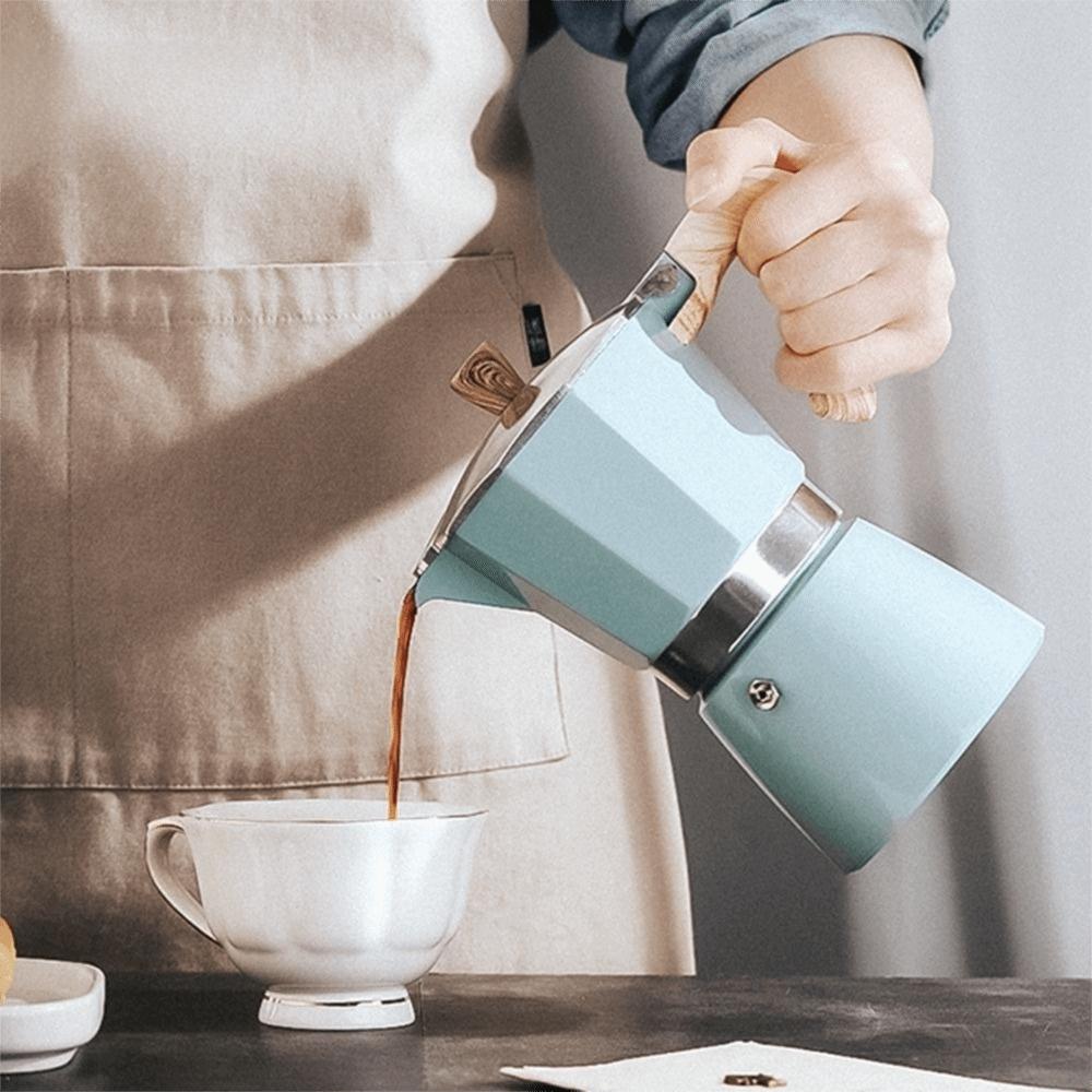 150ml/300ml Aluminum Moka Pot Octagonal Brewing Coffee Pot Vintage Coffee Percolator  Home