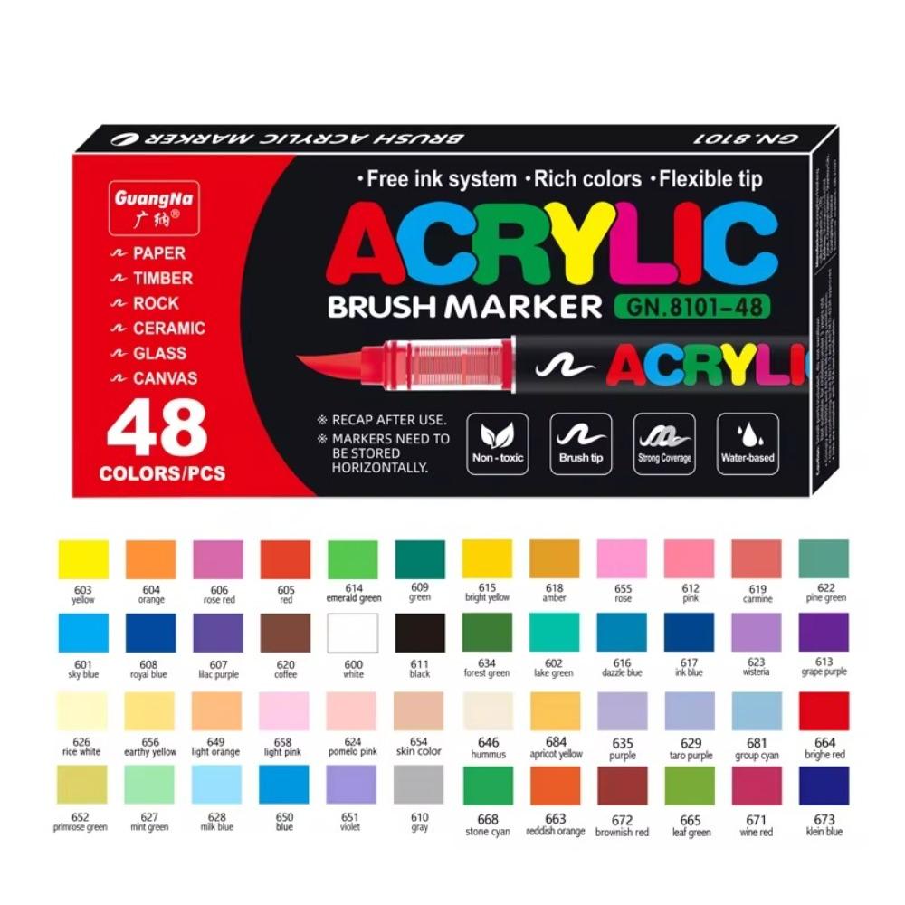 Christmas Gift Acrylic Paint Pens DIY Crafts Rock Painting Pens New Markers Brush  Wood Canvas