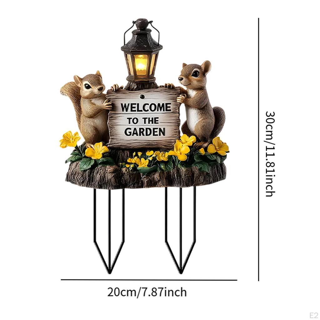 2D Acrylic Squirrel Decor, Decorative Garden Stake Decoration Lawn Ornament for Bonsai Courtyard