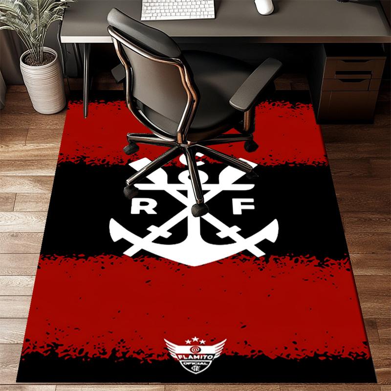 Fla-mengo Club Crest Printed Office Carpet Chair Cushion Entryway Rug, Rugs for Living Room, Bedroom Christmas gifts