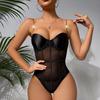Sexy Lingerie for Women Mesh Erotic Babydoll Bodysuit With Chain Straps Teddy Erotic Dress for Sex Lenceria Costumes 1180