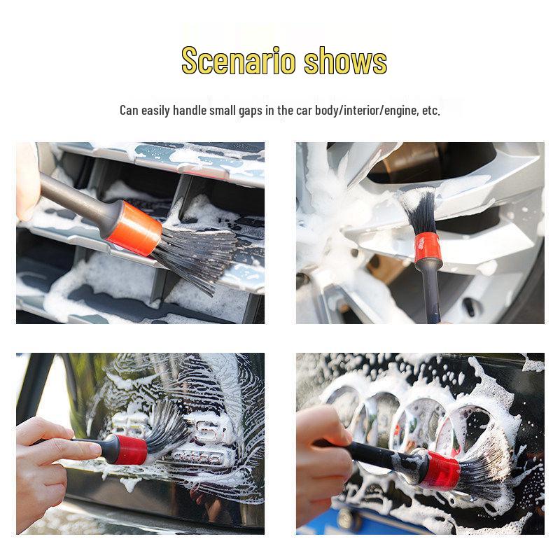 Car Interior & Wheel Hub Soft Bristle Detail Cleaning Brush