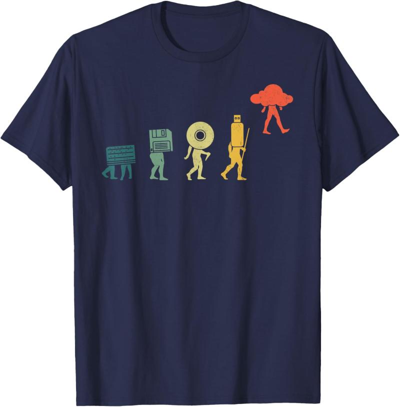 T-shirt Divertente Cloud Programmatore di Memoria Retro Evolutione Programmazione