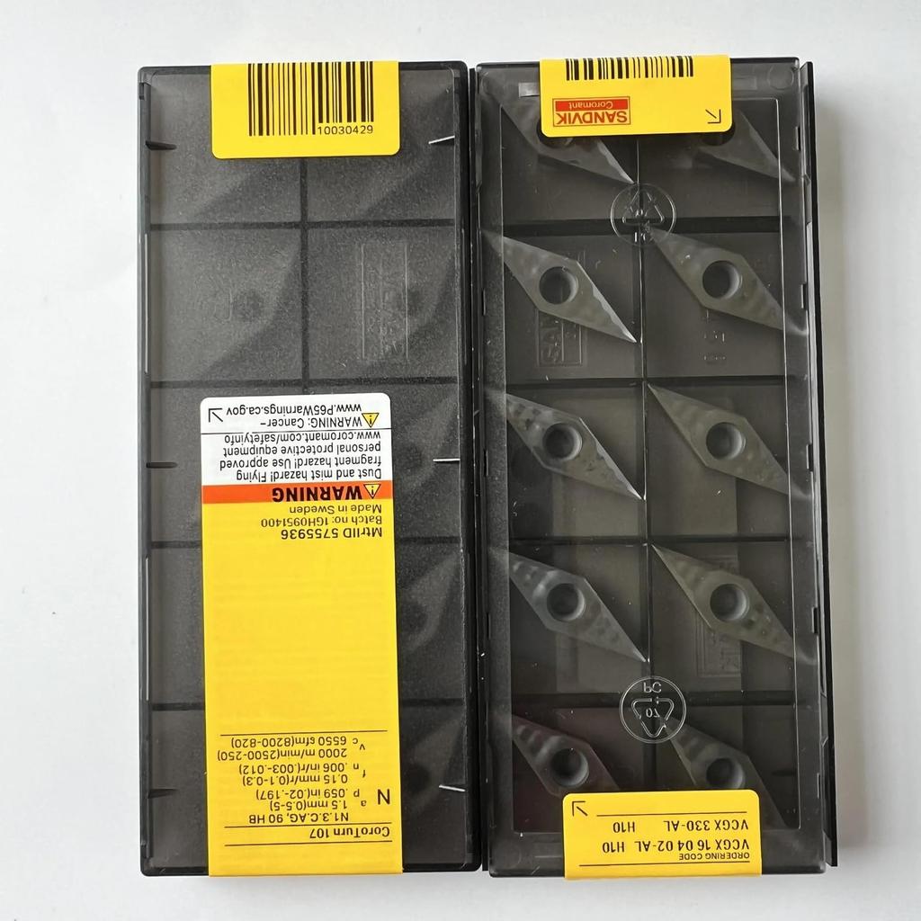 Original Sandvik / VCGX160402-AL H10 CNC Lathe Carbide Blade Tool 10 Pcs