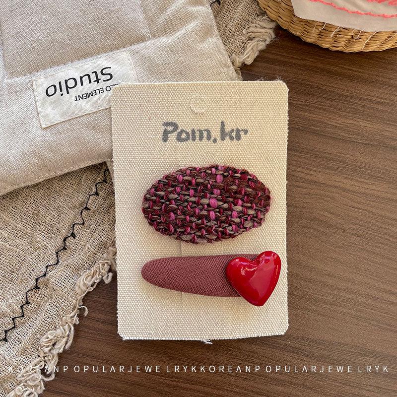 Korean Style Floral Fabric Hair Clip - Autumn/Winter