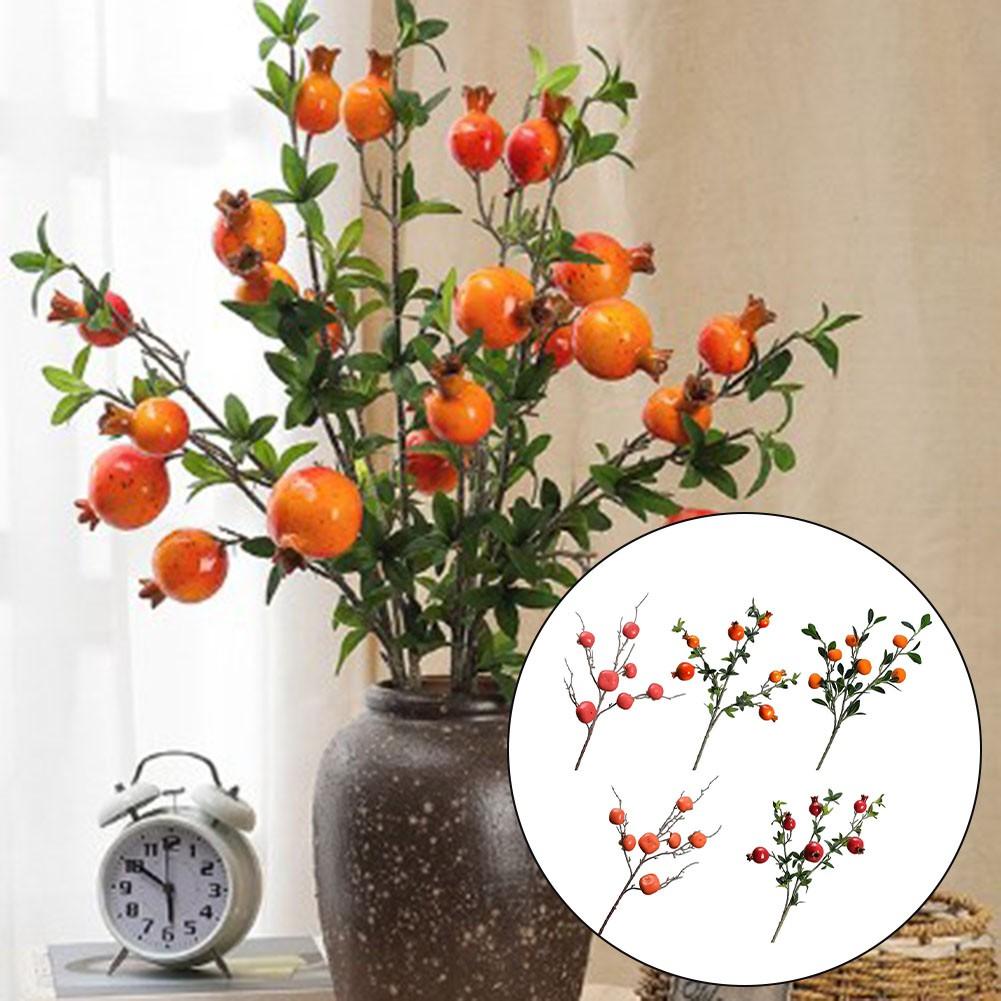 

Artificial Persimmon Branch Autumn Fruit Decor Fake Flowers алабама багровый