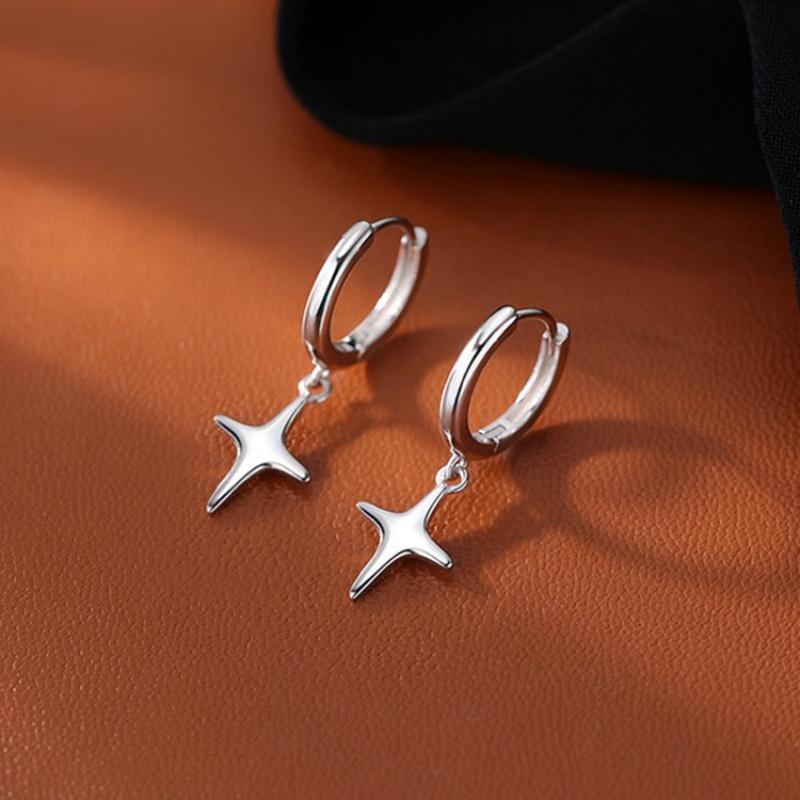 1 Pair Sterling Silver Star Earrings For Women High-end Light Luxury Hot-selling Earring Party  Gift Dropshipping