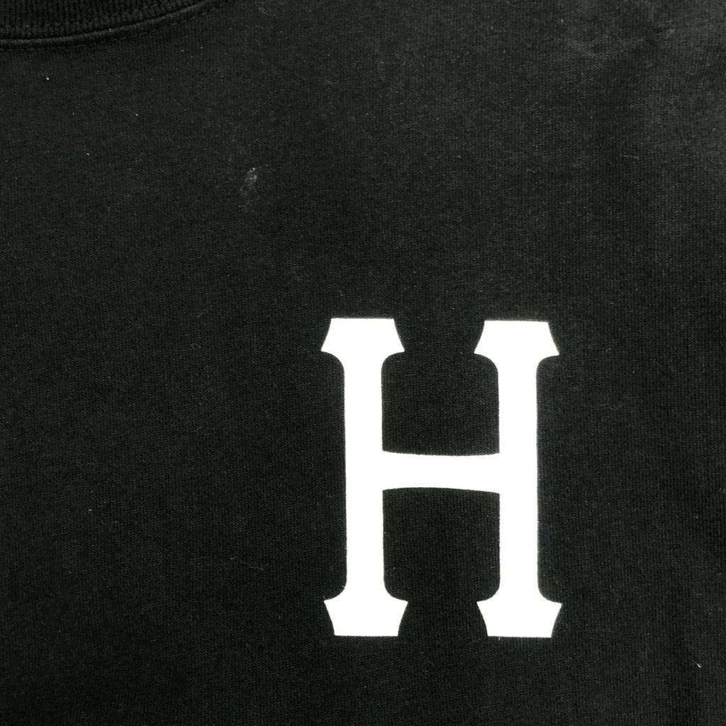 HUF Back print Long sleeve T-shirt L black Ron T cut and sew Men's Used