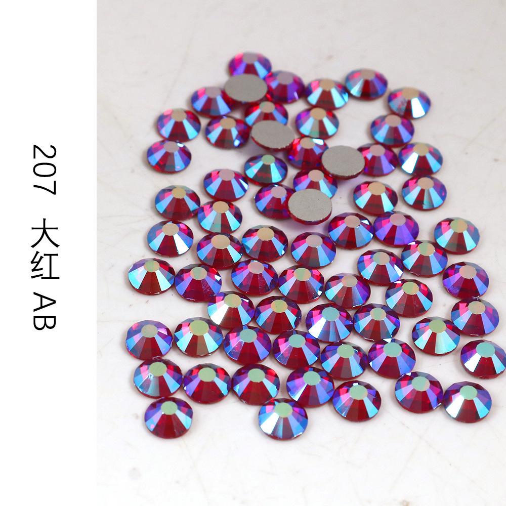 Ss3-Ss30 Strass Ab Colorés Verre Fond Plat Strass Diamant Cristal Coloré Rond Autocollant Manucure Diy Diamant