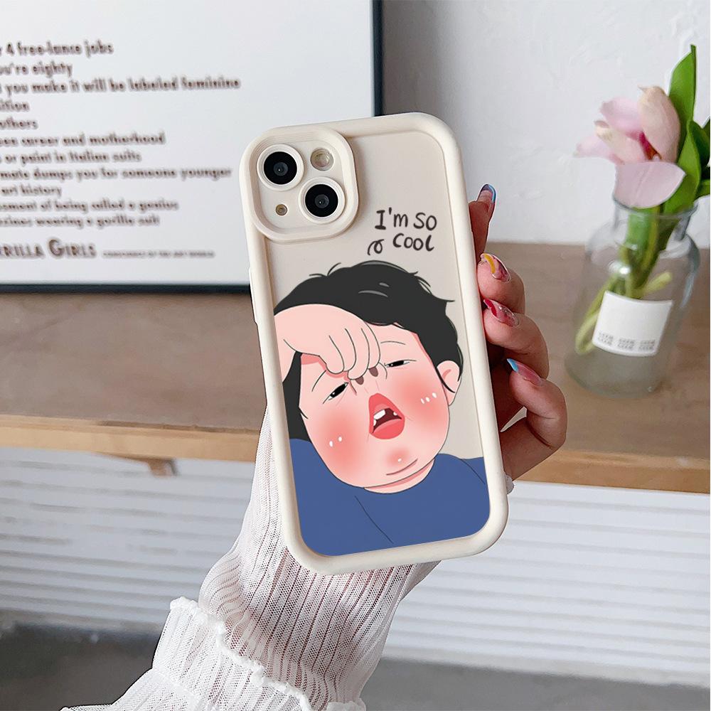 Amazon hot-selling iphone17 mobile phone case pouty funny 14 matte silicone case apple 16promax soft case