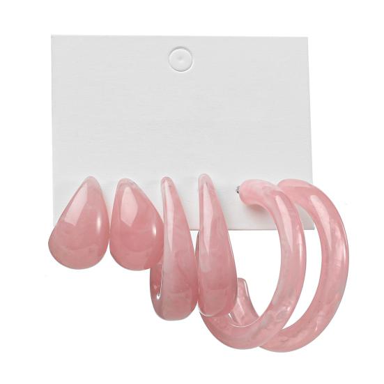 1 Set Hoop Earrings C Shape Simple Acrylic Geometry Dangle Earrings