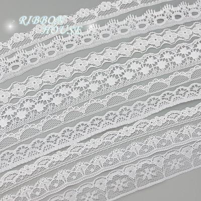 (5 Yards/roll) White Lace Fabric Webbing Decoration Packing Material
