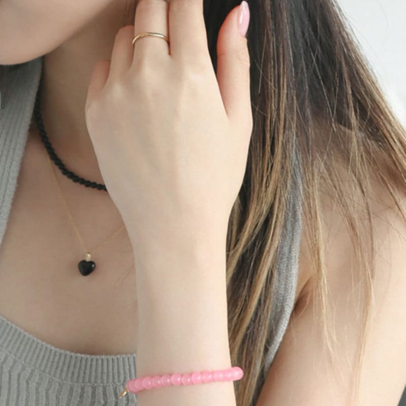 modernlike 14k gold pink amethyst gemstone bracelet 6mm