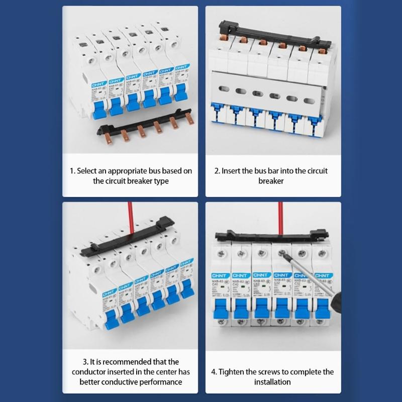 Circuit Breaker Bussbar Power Distribution Block Connectors Copper Busbar Connection Breaker Combing Terminals Enduring