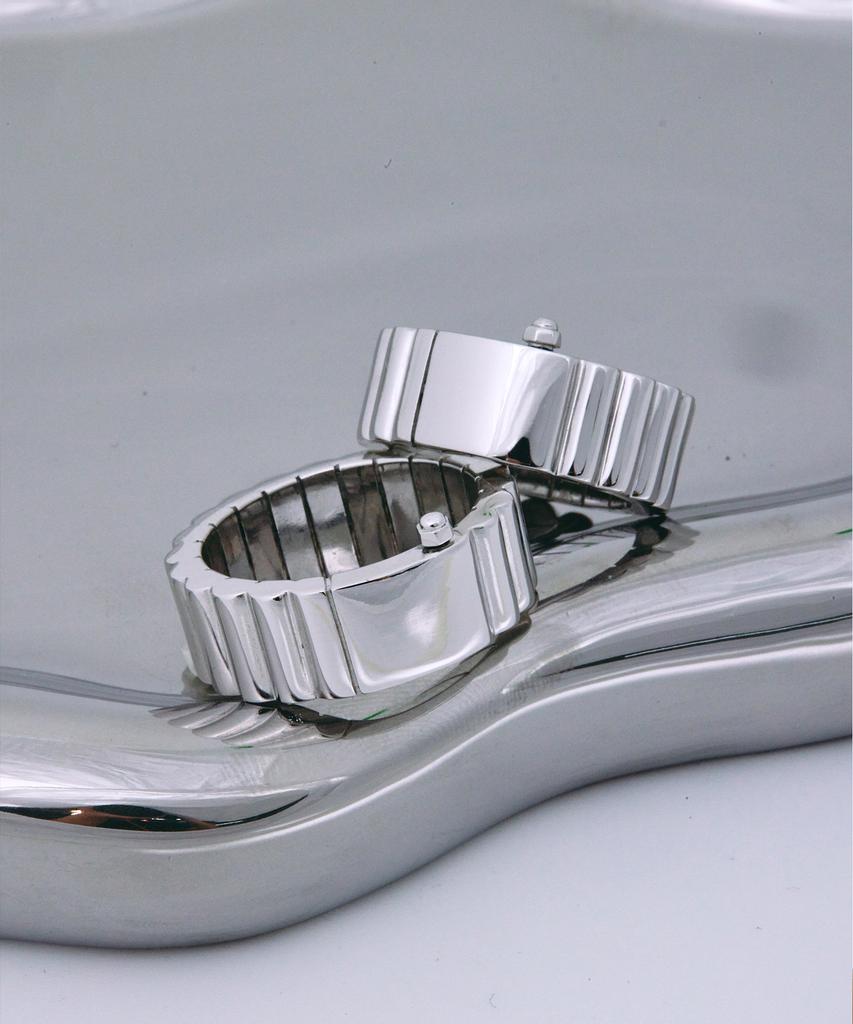 Ost Premium Silver Metal Brick Watch Ring (Select 1 Of 4)
