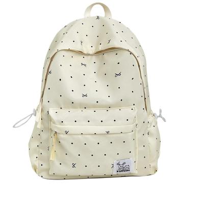 2025 Polka Dot Bow Backpack for Stylish Schoolgirls - Versatile and Girly Design for Middle and High School Students
