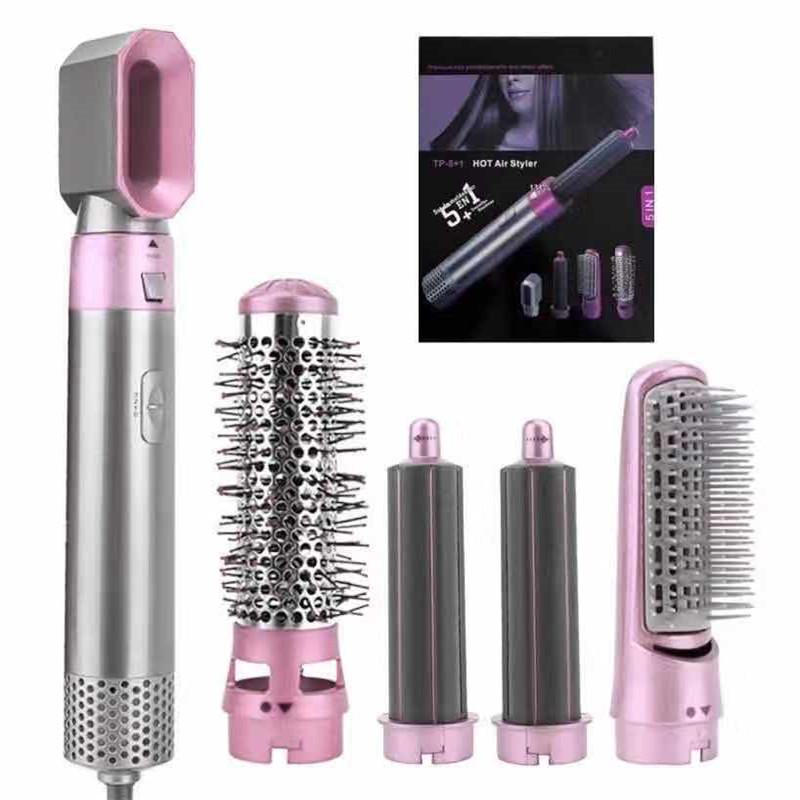 Multi-Function Hair Styling Tool: 5-in-1 Dryer, Curling Iron, Ionic Hot Air Brush, and Straightener
