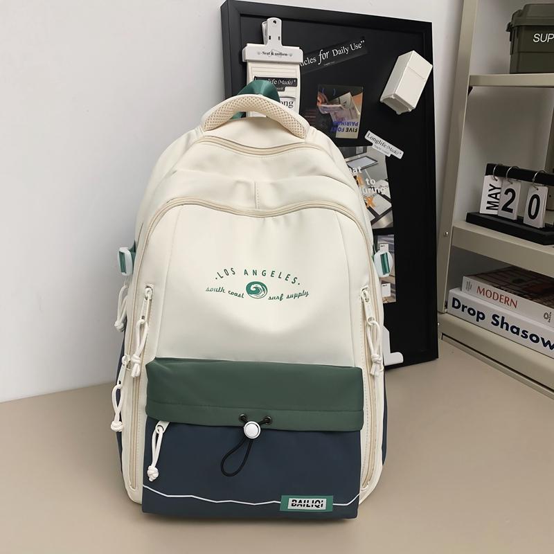 Sac à dos Homme Contraste de Couleurs Sac à dos Femme Grande Capacité Couple Voyage Sac d'écolier Étudiant