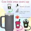 1/4Pcs BPA Free Drinking Straw Tips Cover Protectors Cap Straw Cap Durable Silicone Straw Cover