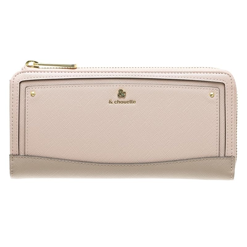 

[ONLYOU] Andschouette chouette L-shape round fastener gold logo long wallet wallet ladies adult girls cute Fashionable gift wrapping Samantha (pink)
