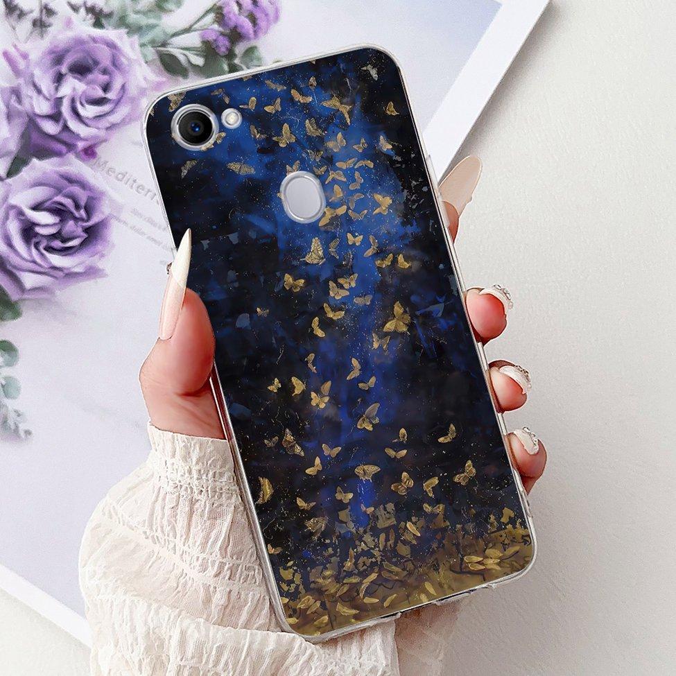 Clear For Oppo F7 Case Kawaii Cute Cat Fashion Flower Funny Luxury Painted Soft Back Cover For OppoF7 Phone Case CPH1821 CPH1819
