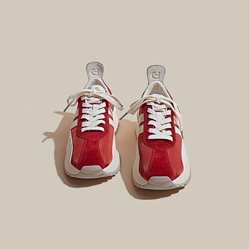 Red Small Waist Forrest Gump Shoes Women  Spring New Thick-soled Casual Sports Daddy Shoes