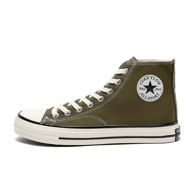 

2025 special 1970s canvas shoes men s high-top bright oil retro Korean version versatile student cloth shoes trendy shoes men 44