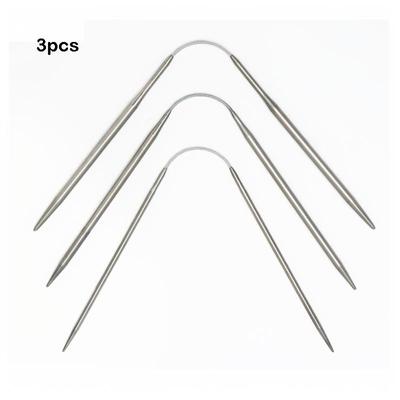 3 Stück Edelstahl Kurze Ringstricknadeln - 2mm 3mm 4mm - Strickwerkzeug für Pullover - Für Strickbegeisterte - Perfektes Geschenk für Handwerker