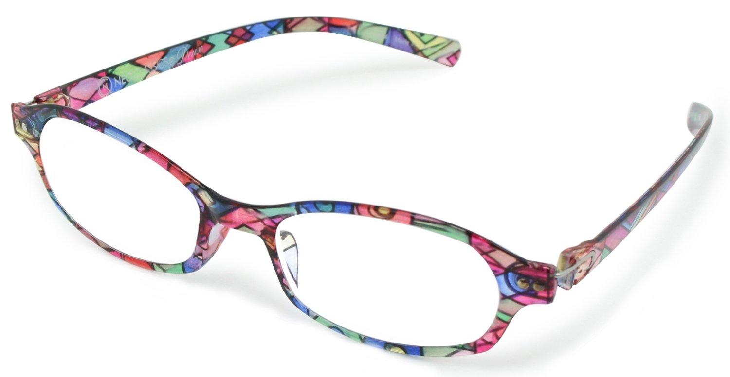 

Duke Reading Neo Classic Stained with Soft Case Women s +1.5 Glasses, Dew, Ultra-Lightweight Frame, Glass, GLR-11-7+1.50,