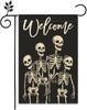 Halloween Decorative Garden Ag, Welcome Cute Skull Ag, Lawn Garden Decoration, Indoor/Outdoor Use (12x18 Inches) IIE DDI GGX