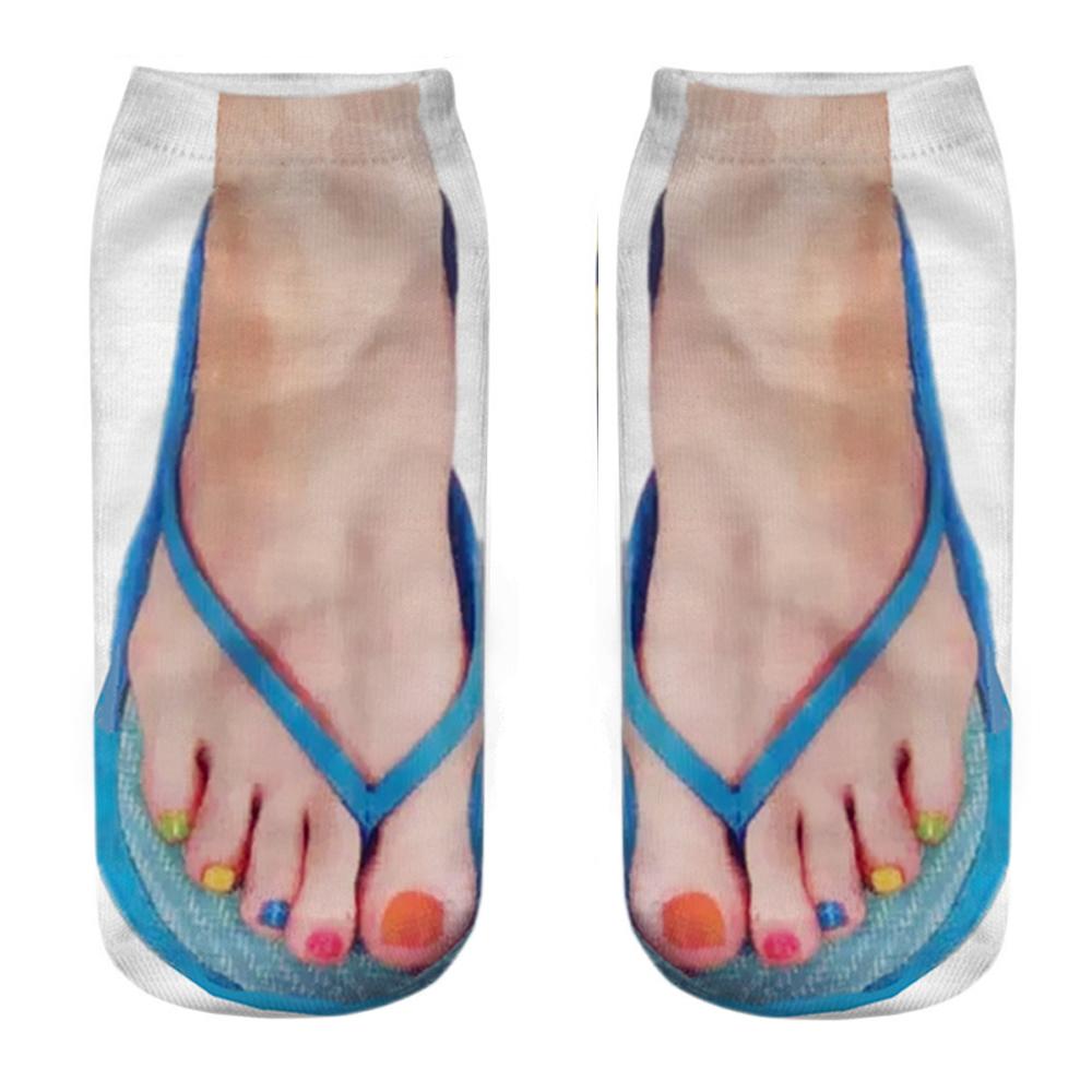 Unisex 3D Printed Skull Canvas Shoes, Toe Flip Flops, Funny Creative Pure Cotton Ankle Socks, Halloween and Christmas Gift, New