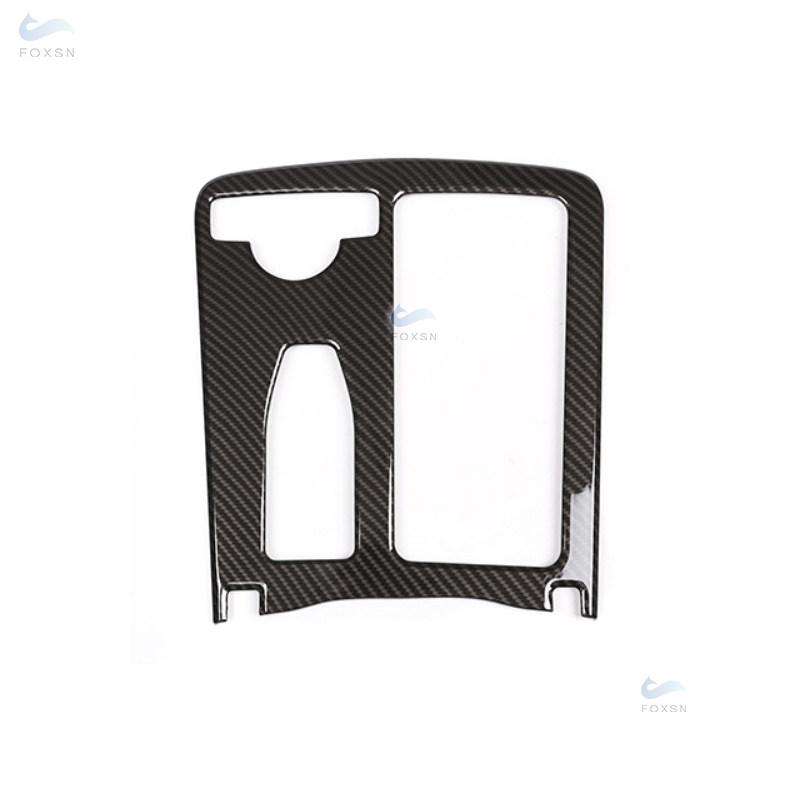 Car Styling ABS Carbon Texture Central Console Water Cup Holder Frame Trim For Mercedes Benz C E GLC Class W204 W212