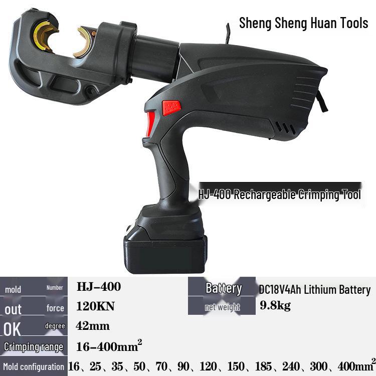 EZ-400 Rechargeable Hydraulic Electric Wire Crimping Tool and Cutter for 300 to H-type Connectors
