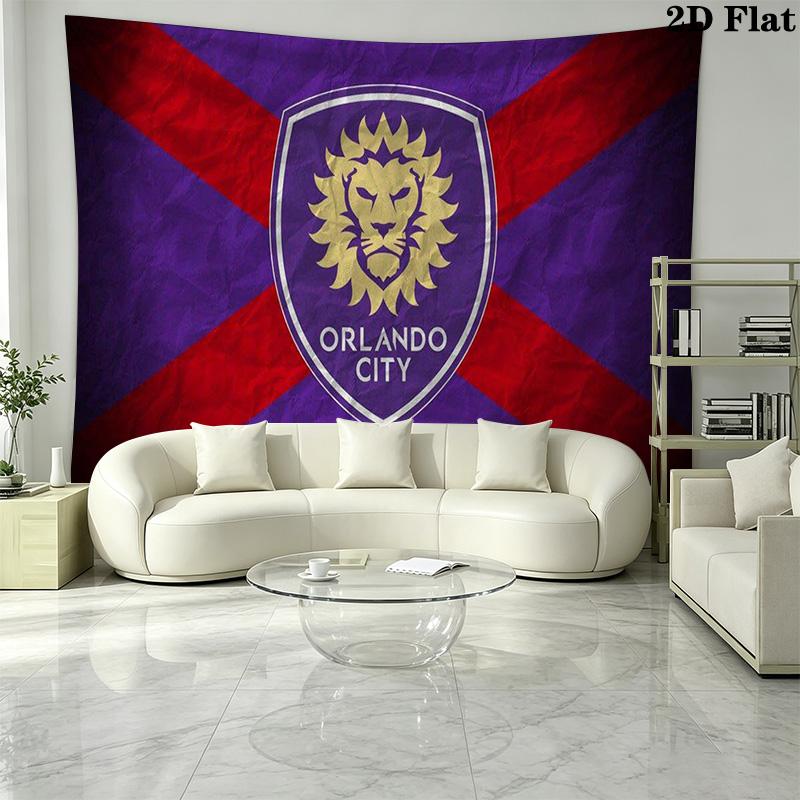Orlando City SC Wall Tapestry Aesthetic Wall Hanging Printed Fabric Blanket Decorative Tapestries for Bedroom Living Room Home Decor