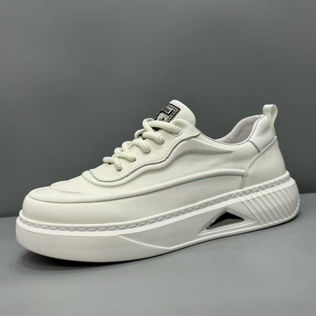 2025 Herren Casual Echtlederschuhe: Jugendlicher Britischer Stil, Sportlicher Business-Look, Weiche Dicke Sohle